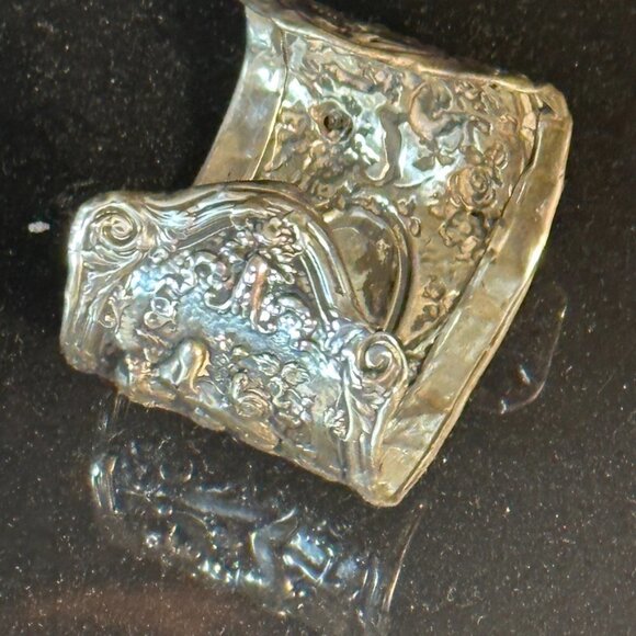 Antique Gorham Circa 1890 Small Cuff Angel Bracelet Sterling Silver 925 Cherub - Picture 7 of 10